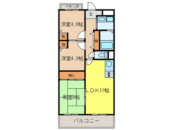 カルムエ－ル乾の物件間取画像